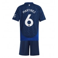 Camiseta Manchester United Lisandro Martinez #6 Visitante Equipación para niños 2024-25 manga corta (+ pantalones cortos)